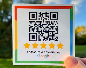 Google review Sticker - Review us on Google – QR code sticker for more Google reviews