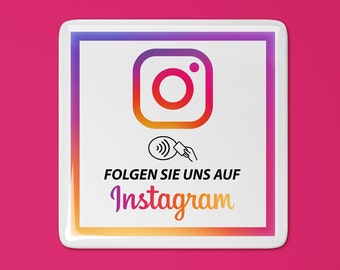 3D NFC Stickers - Instagram Followers - "Follow us on Instagram" Epoxy Stickers - Gel Stickers for More Instagram Followers