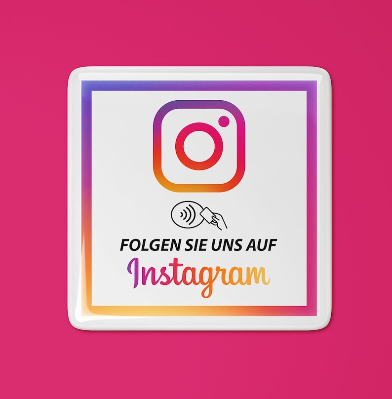 Instagram NFC-Aufkleber zur Förderung der Social-Media-Interaktion.