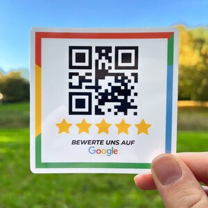 Bewerten Sie uns auf Google – Google-Bewertungssticker mit QR-Code – QR-Code für Google-Bewertungen