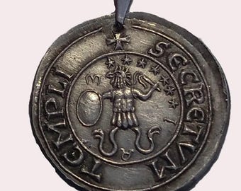 Medal templariusza Abraxasa Kopuła na Skale Rycerze templariusze masońscy posrebrzani