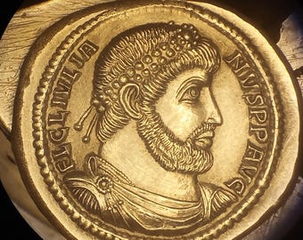 The Scalpator by Cédric Rossi - reproductions of ancient coins: 1 solidus of Julian II, the philosopher