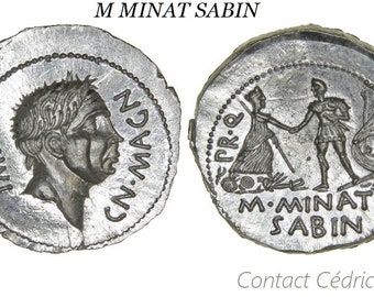 reproductions de monnaies antiques Pompée denier gravure à la main au burin et marteau  denarii monnaie coin Denarius