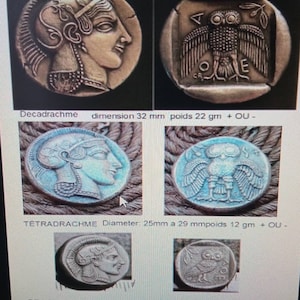 lot of 3. DRACHMA TETRADRACHMA Decadrachma owl ATHENA Athena Attica Athens coin currency