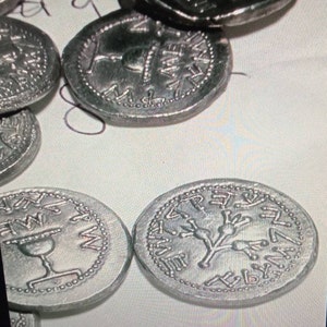 Moedas SHEKEL da REVOLTA da JUDÉIA (67-70) Reprodução de moeda de denários