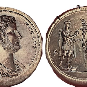 Reproducción del Sestercio de Adriano, Exercitus Britannicus (Muro de Adriano), Moneda romana