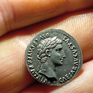 reproductions of Augustus coins. CAESAR CAIUS and LUCIUS denarii coin Denarius coin