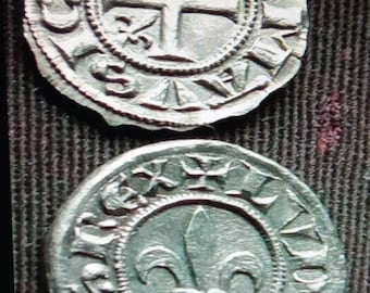 Negador de Nîmes, São Luís IX, Templários, Cruzado, reprodução, denários, moeda