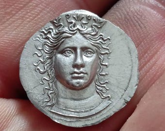 Reproduction of Greek coins stater croton head Hera handmade copy