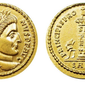 reproductions of ancient coins Solidus of Constantine the Great (313 AD)