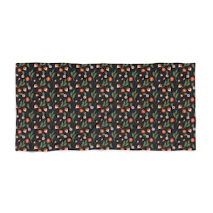 Red Flowers Beach Towel