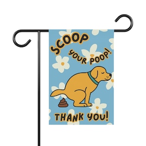 Garden Banner, Funny Pick Up Your Dog Poop Yard Sign, House Banner, Outdoor Signage, Garden Decor, Pet Lover Gift, Rustic Garden Plaque