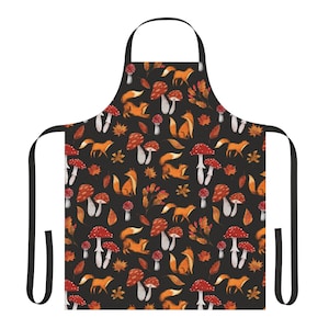 Foxes and Mushrooms Forest Kitchen Apron