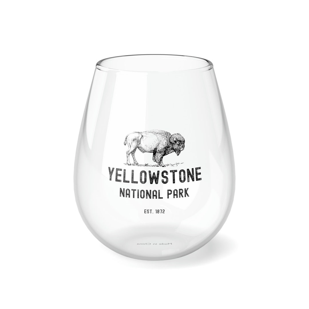 Yellowstone National Park Stemless Wine Glass Etsy