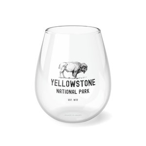 Yellowstone National Park Stemless Wine Glass