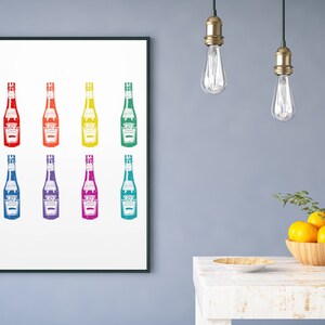 Bouteille de ketchup vintage Rainbow Pop Art Fine Wall Art Print