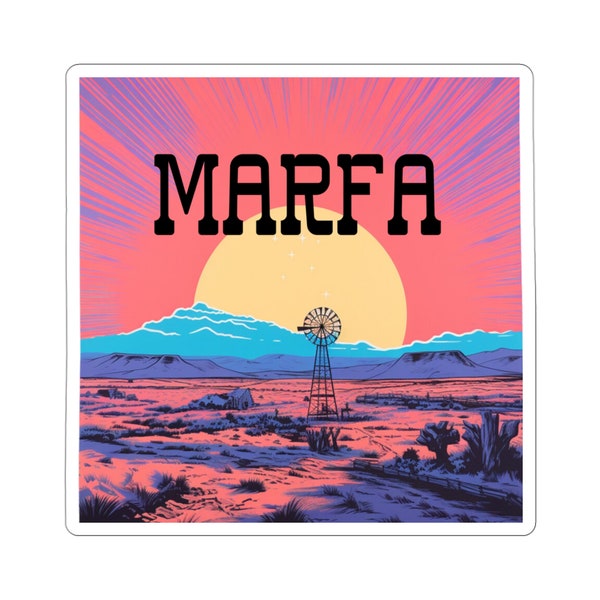 Marfa, Texas Die-Cut Sticker