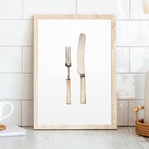 Fourchette et couteau vintage Fine Wall Art Print