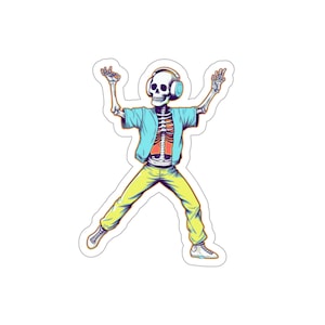 Silent Disco Skeleton Die-Cut Sticker