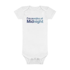 I&#39;m Awake at Midnight Organic Baby Bodysuit