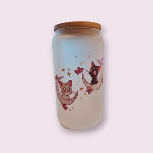 Anime cats glass cup