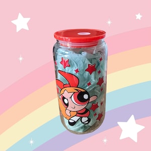 Puff girls glass can cups.