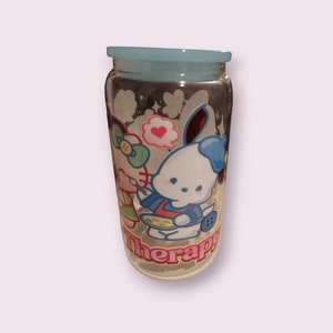 Elaborar una taza de lata de vidrio con amigos kawaii