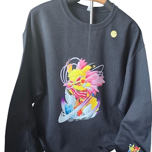 Anime black sweatshirt.
