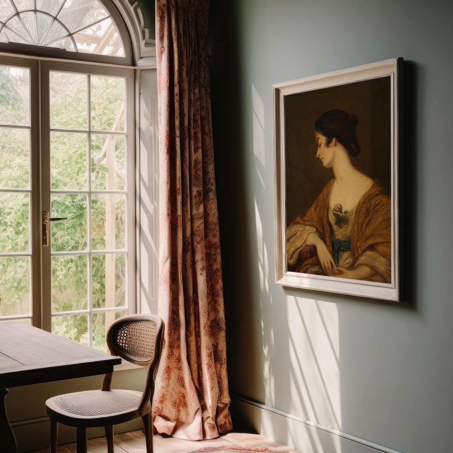 Vintage Woman Portrait Art Print Classical Oil Painting Wall Art ...