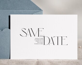 Modern Sophisticated Editorial Save the Date Template Digital Download