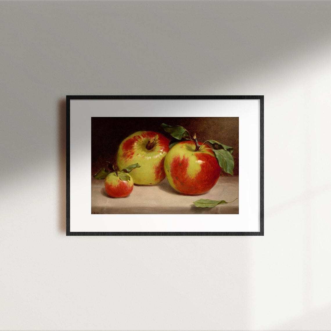 0033 Vintage Apple Still Life Art Print – Rustic Kitchen Fruit Painting ...