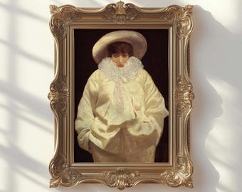 エセル・ライト：ボンジュール・ピエロ（1893年）キャンバス