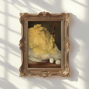 Vintage Butter Still Life Art Print – Farmhouse Kitchen Wall Art – Country Style Food Painting