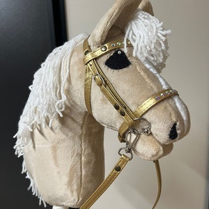 Palomino Hobby Horse / stickhorse with bridle and reins + stick + accsesories