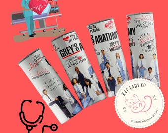 20oz or 30 oz tumbler | Skinny tumbler | Greys Anatomy  tumbler | Metal tumbler| Sublimation tumbler with straw