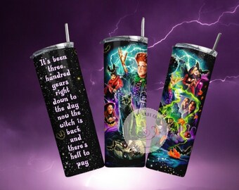 Halloween Pocus Characters  Tumbler , 20oz Skinny or 30 oz Tumbler PNG, Sublimation , Coffee Tumbler, Skinny Tumbler
