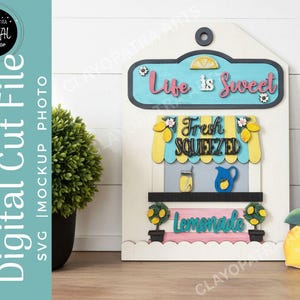 Summertime SVG | Lemonade Stand SVG|  Lemon Insert Laser Cut File for Decor (Digital Download)
