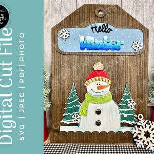 Winter Snowman Insert SVG|Snowman SVG|Interchangeable SVG|Snowman Laser file| Winter Decor Laser File|Double Sided Laser File