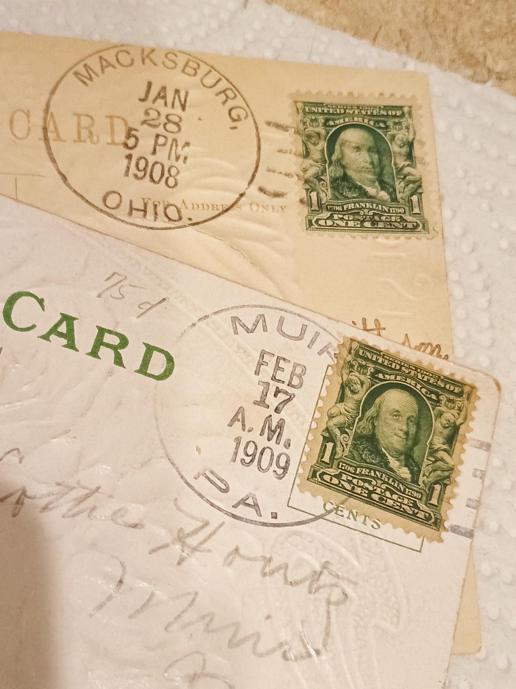One Cent Green Ben Franklin Stamps - Etsy display picture 1