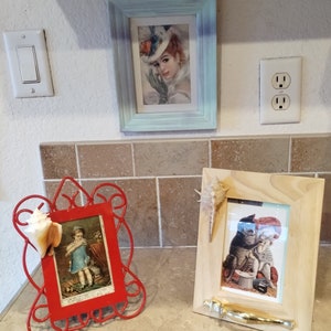 Vintage prints in upcycled Frames  30.00 for all three send a friend a picture framed