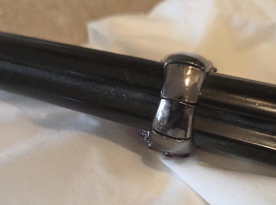 Statement  dome ring vintage red tiny rhinestones - image 4