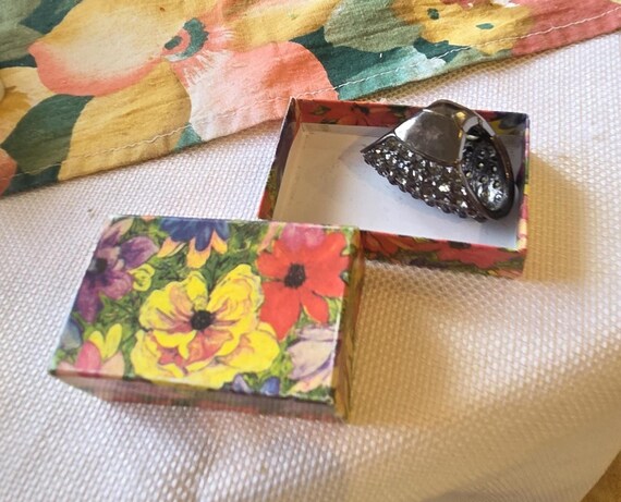 Statement Ring vintage oval stretch  pretty spark… - image 7