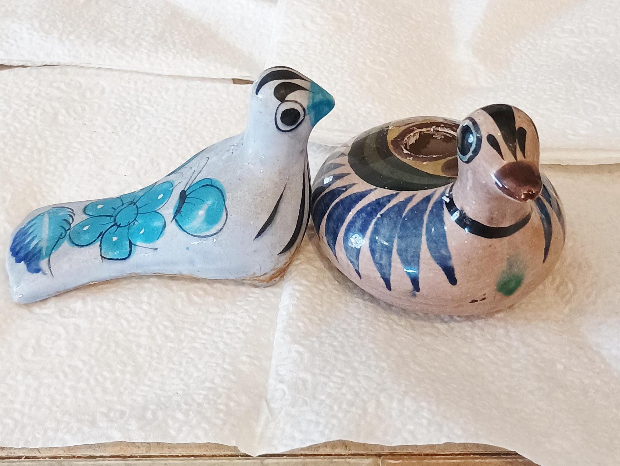 人気No.1 Birds Small Pottery Tonala Mexican One Bird One and Figurine 工芸品