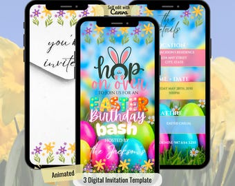 Easter Egg Hunt Birthday Invitation: Editable Party Invite (Digital Download)