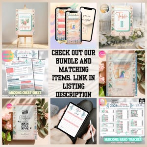 2026 Mahjong Hand Tracker Printable, American Mah Jongg Score Sheet PDF, Checkbox Scorecard, Chinoiserie Design, 3 PDF US Letter Size, 211 Bild 14