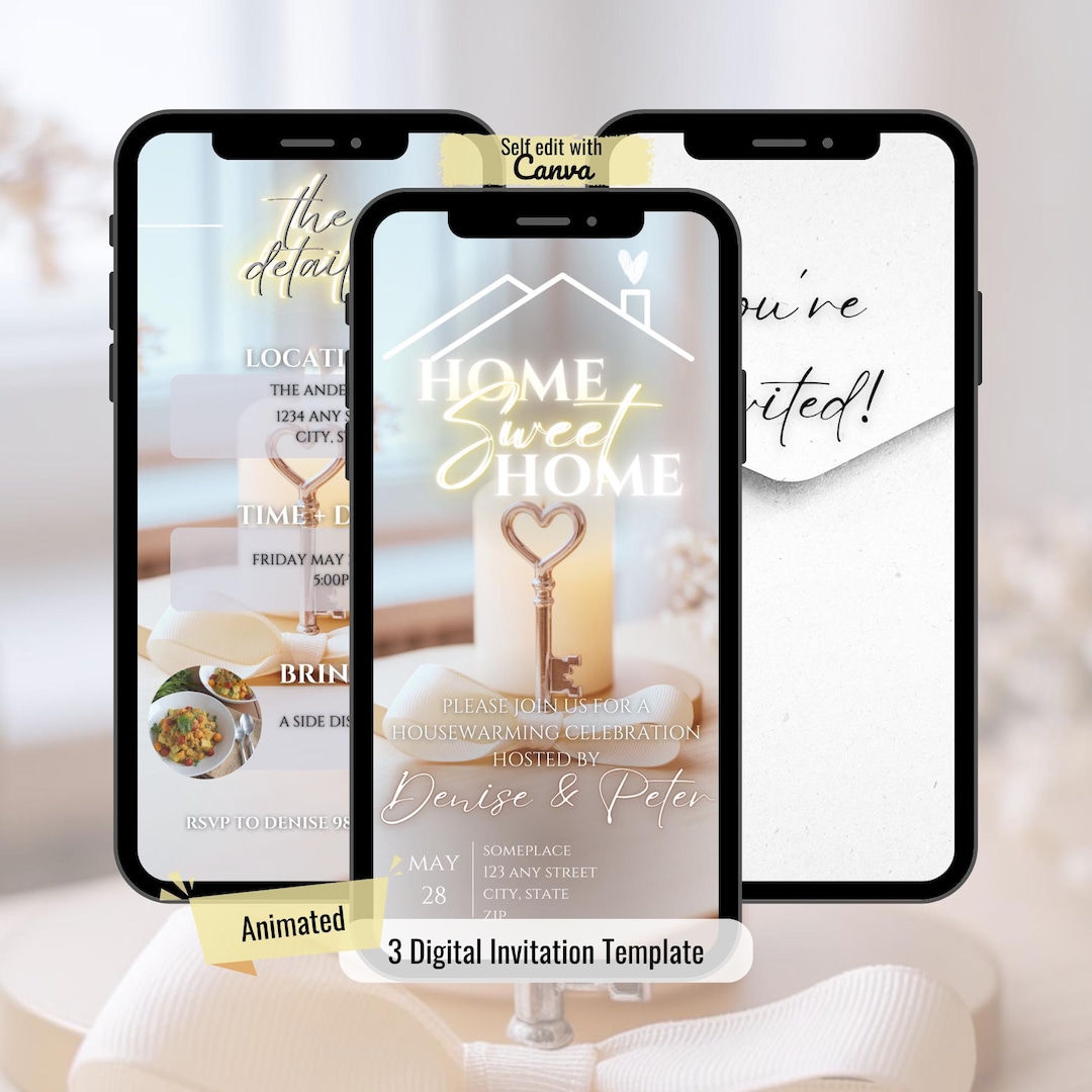 Animated Housewarming Invitation Template: Boho Home Evite (digital ...
