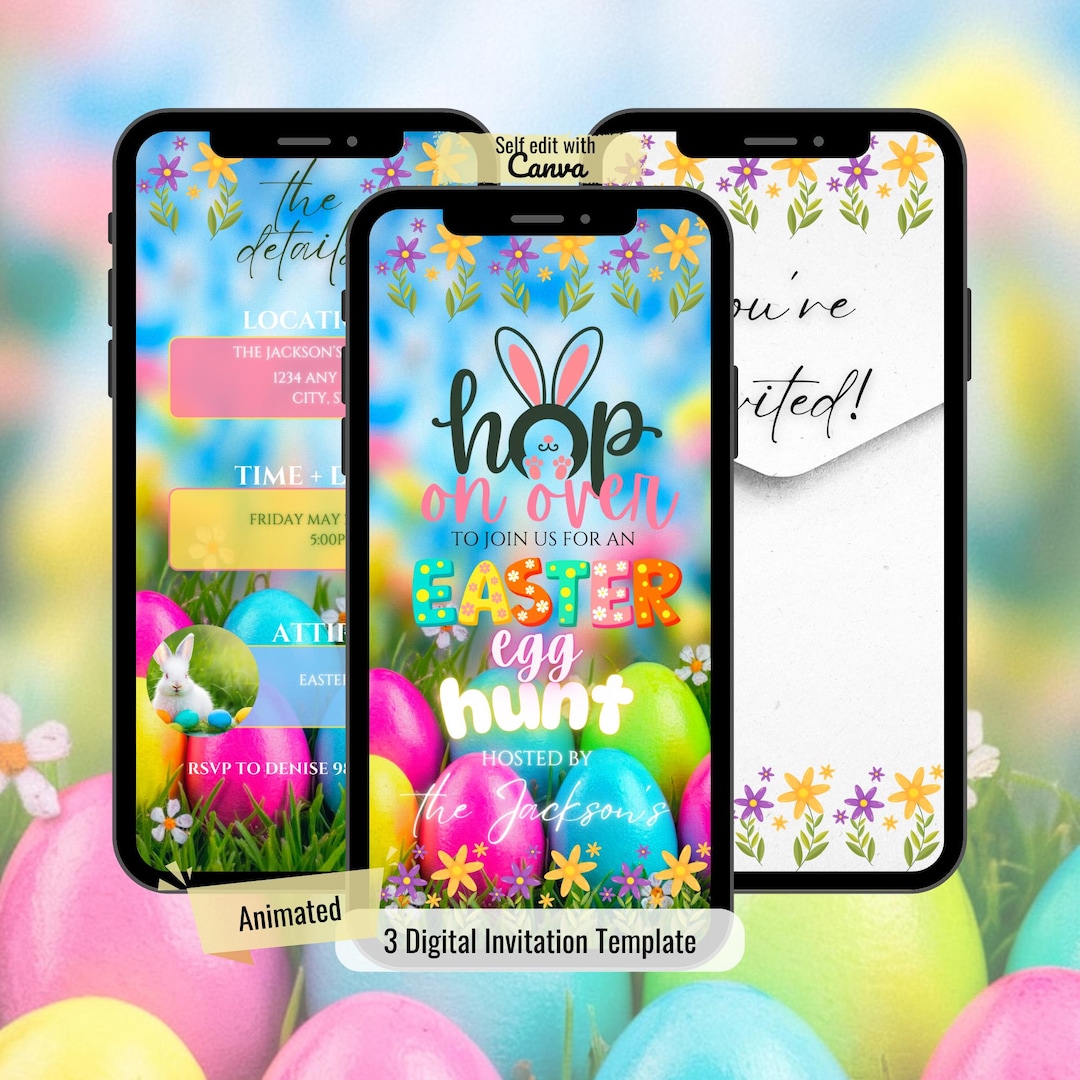 Editable Easter Egg Hunt Invitation: "hop on Over" Party Invite ...