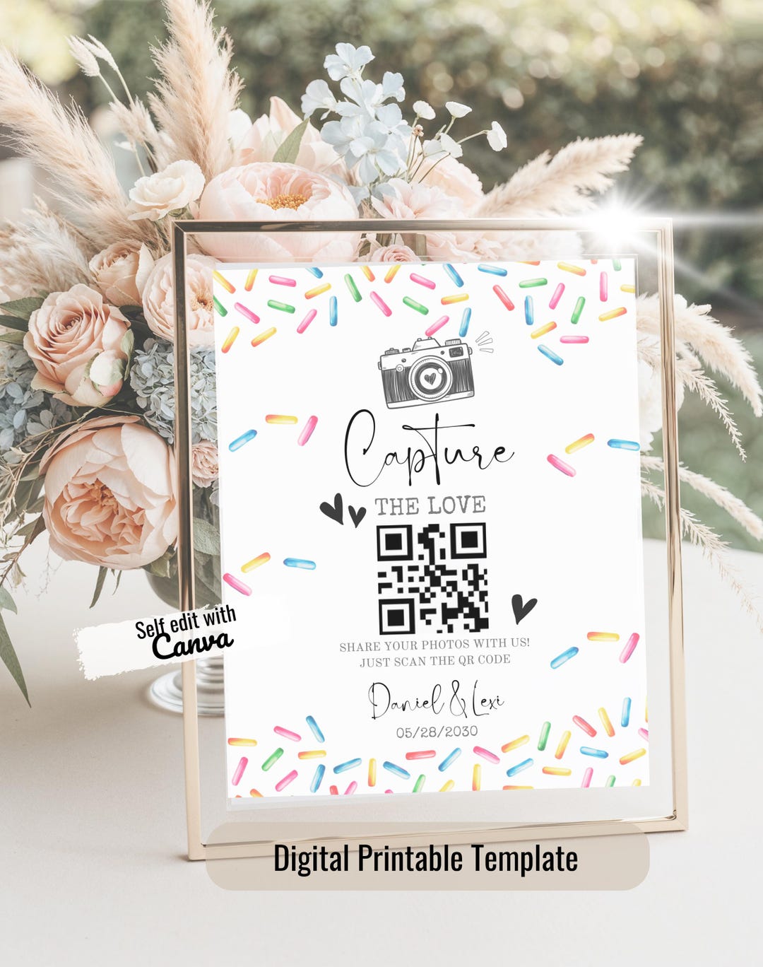 Baby Sprinkle Scan to Share Photos Sign Printable, Photo Sharing Sign ...