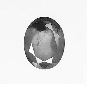 1.79 CT Oval Salt and Pepper Diamond: Loose Natural Grey Black Diamond