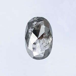 1.56 Ct Oval Salt and Pepper Diamond: Natural Grey Black Loose Diamond